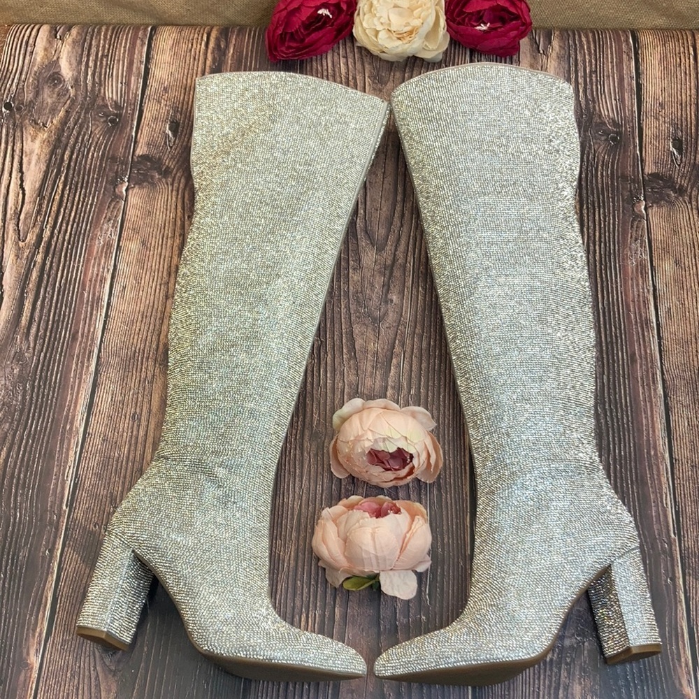 INC International Concepts Silver Heeled Boots